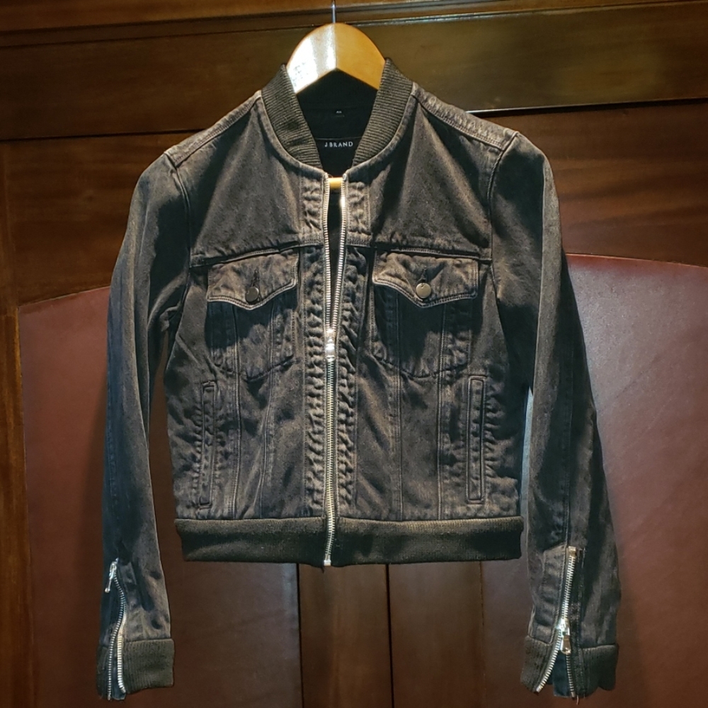 J Brand Harlow Denim Bomber Jacket